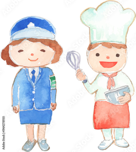 将来の夢を持つ女の子のイラスト