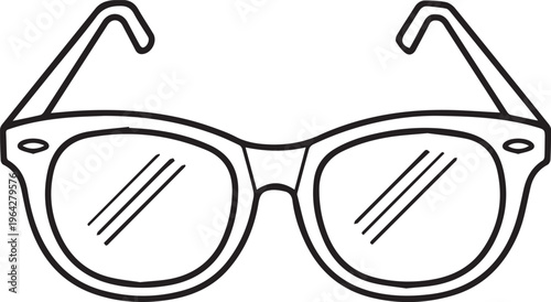 Black Outlined Icon of eye wear