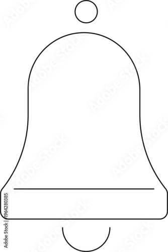 vector illustration of a bell,Hand-drawn style illustration of a bell hanging by a rope tied with