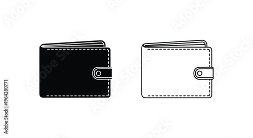 Black and white wallet design Vector