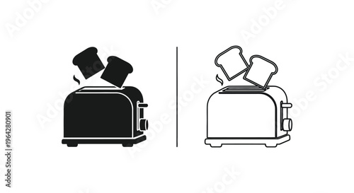 Toaster comparison black and white line art Vector