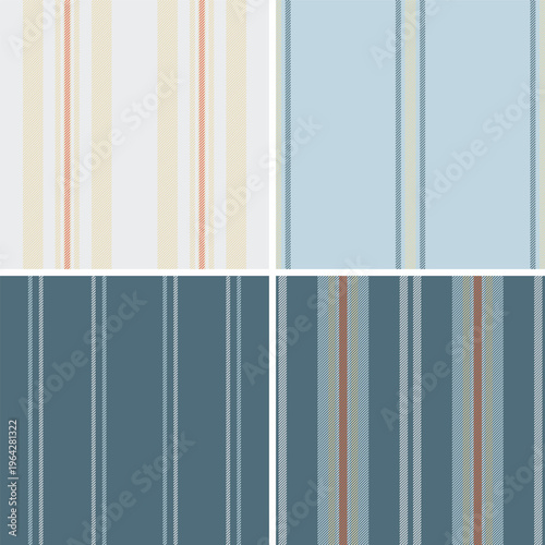 Striped pattern set reflecting old-world textile traditions. Ideal for nostalgic apparel, decor, and printed goods.