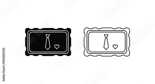 Luxury tie and heart badges Vector