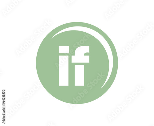 IF sport emblem or team logotype. Ball logo with a combination of Initial letter I and F for balls shop, sports company, training, club badge.