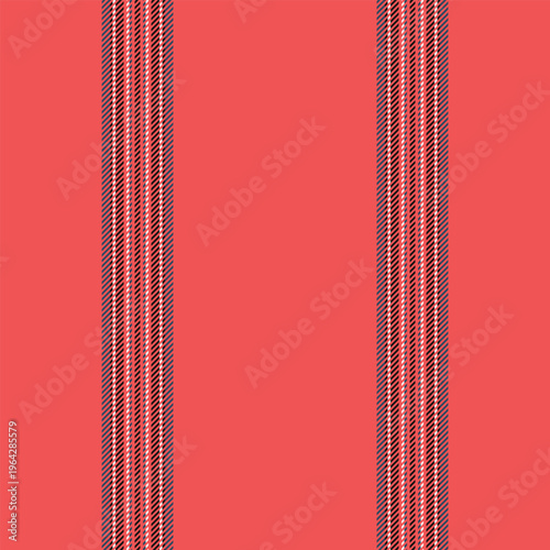 Masculine pattern textile vertical, customized texture lines vector. Attire seamless stripe fabric background in red and black colors.