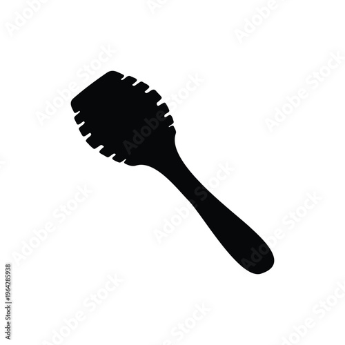 Wooden honey dipper silhouette vector flat design on white background.
