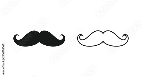 Black and white mustache icons Vector