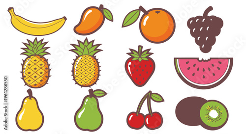 Colorful illustration of various fruits 5.