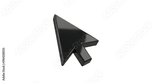 A grayscale image of a computer mouse cursor icon on a black background.