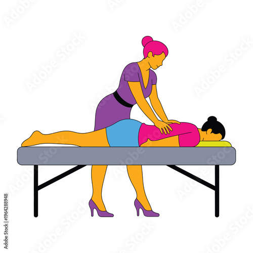 A professional massage therapist giving a relaxing back massage