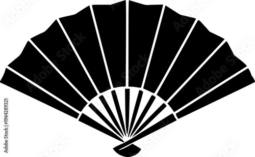 Vector Illustration of a Traditional Japanese Folding Fan