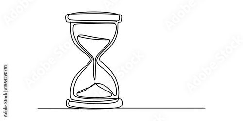 A single continuous line drawing of a vintage hourglass representing the concept of passing time Vector, illustration