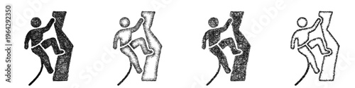 Sketch climber silhouette icon design set