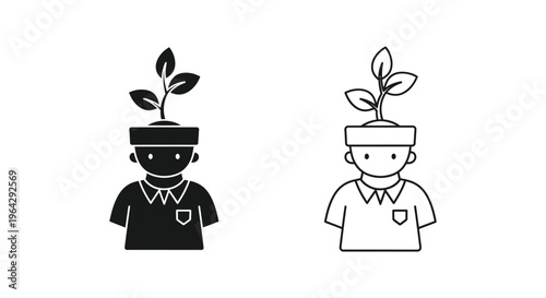 Plant growing head business people Vector