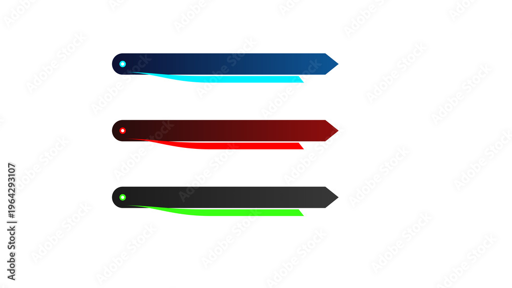 Fototapeta premium Colorful arrow pointers with different colors and styles for design elements isolated on transparent background