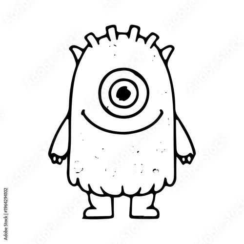 Cute One-Eyed Monster Drawing