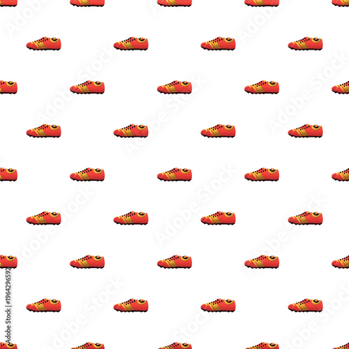 Red and yellow soccer cleats creating a seamless sports footwear pattern