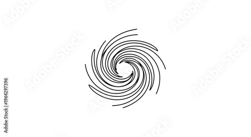 Abstract Swirl Pattern - Black Lines on White Background