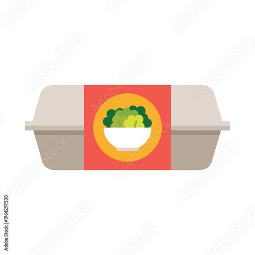 Takeaway Food Box with Broccoli Bowl Icon