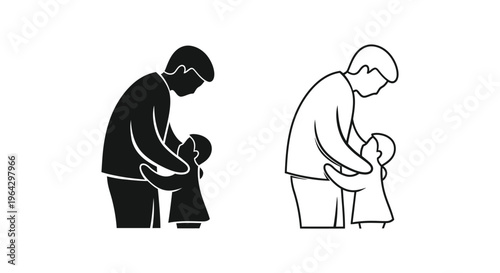 Father and child bonding happy family Vector