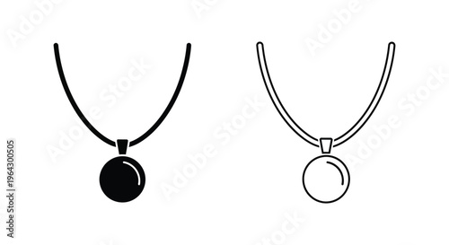 Black and white minimalist necklace designs Vector