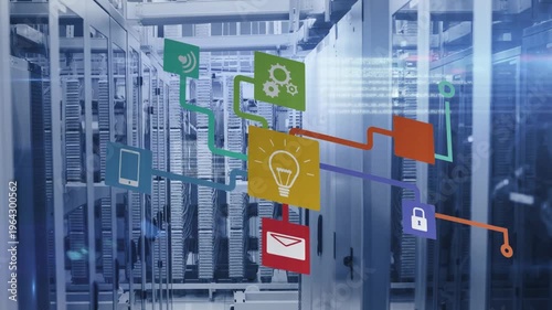 Animation of pink metallic text email over modern building and modern building