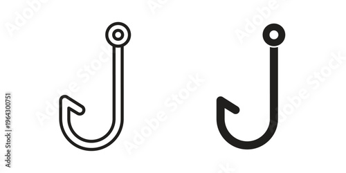 Photos Fishing Hook icon set, logo vector eps10