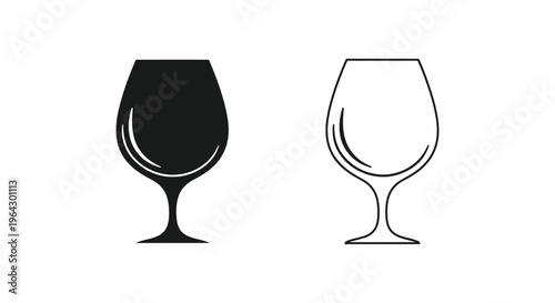 Wine glasses black and white illustration Vector