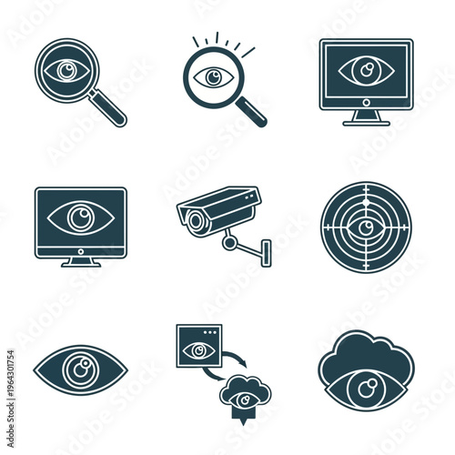 Versatile collection of video playback and editing glyph icons, illustrating essential multimedia control actions for modern digital interfaces and enhanced user experience designs