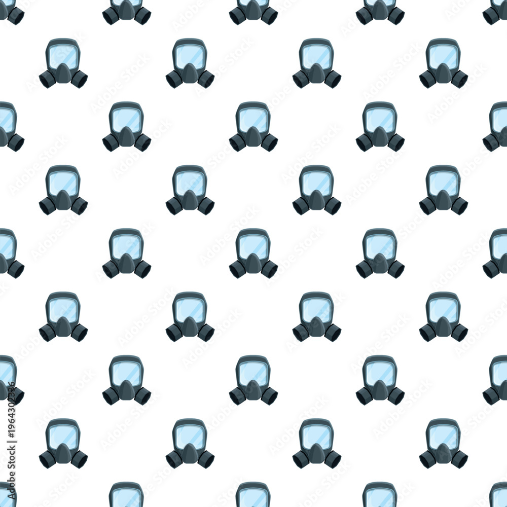 Fototapeta premium Gas masks forming a seamless pattern for safety and respiratory protection