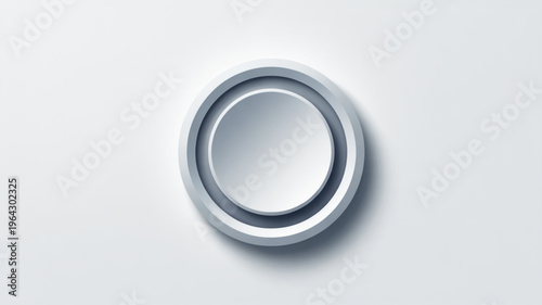 Minimalist circular button with subtle 3D effect clean design element for UI and UX interfaces isolated on a white background