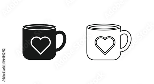 Heart design mugs Vector