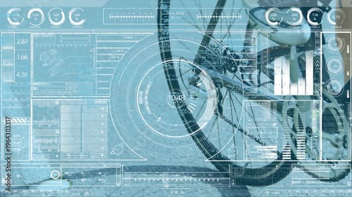 Animation of statistics and data processing over bike and cyclist