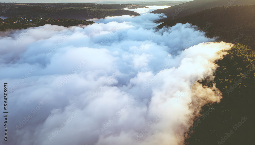 Obraz premium aerial view of clouds and landscape.