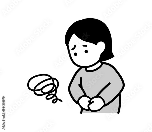 腹痛に苦しむ女性のイラスト