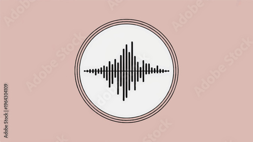 Sound Wave Abstract: A minimalist, clean, and abstract illustration of a sound wave. The image's simplicity conveys the essence of sound energy, frequencies, and the auditory world.