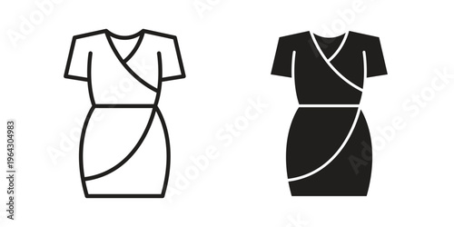 Jersey wrap dress icon set, logo vector eps10
