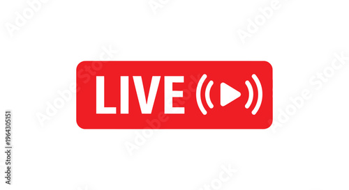 Simple vector graphic icon indicating a live broadcast or streaming video feed is currently active