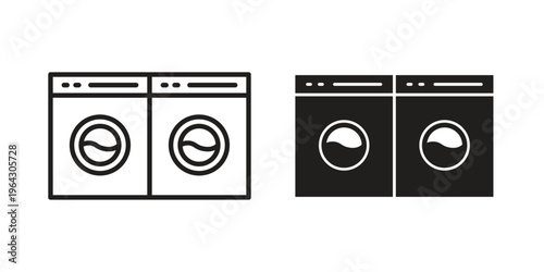 Laundry zone icon set, logo vector eps10