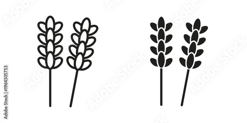 Lavender icon set, logo vector eps10