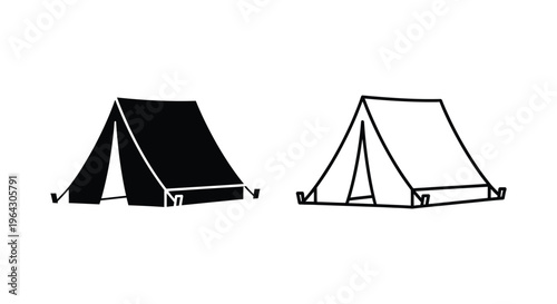 Tents camping outdoors Vector