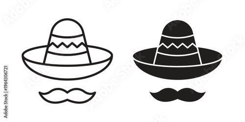 Mexican Hat icon set, logo vector eps10