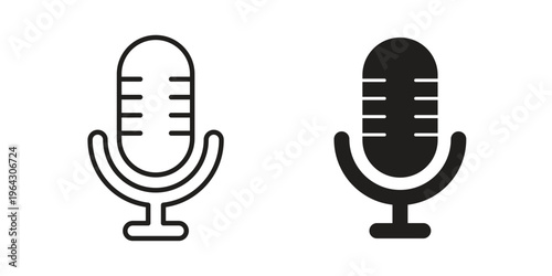 Mic icon set, logo vector eps10