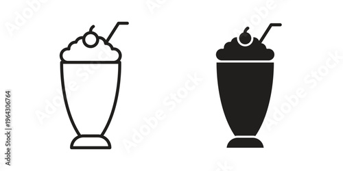 Milkshake icon set, logo vector eps10
