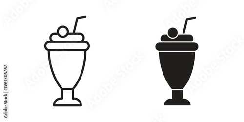 Milkshake icon set, logo vector eps10