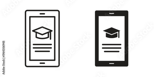 Mobile learning icon set, logo vector eps10