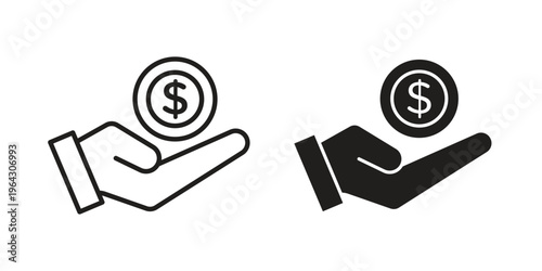 Money savings icon set, logo vector eps10