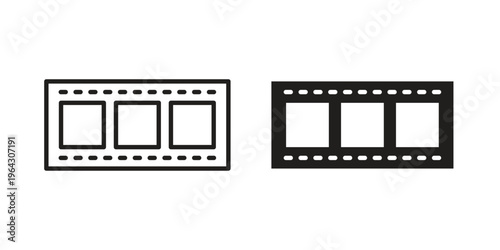 Negative film icon set, logo vector eps10