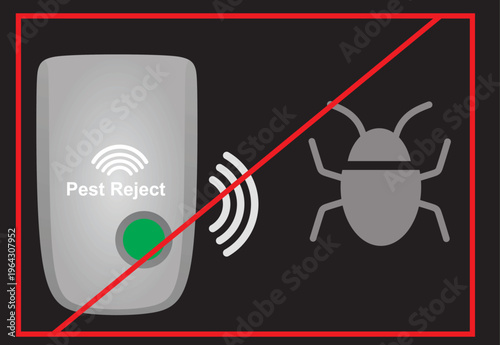 Electronic ultrasonic repeller. vector illustration