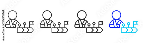 Claim Timeline Set Collection Outline Style For Insurance With Multiple Thickness Variations Clean Modern Editable Vector Icon Pack For UI UX Web App Design